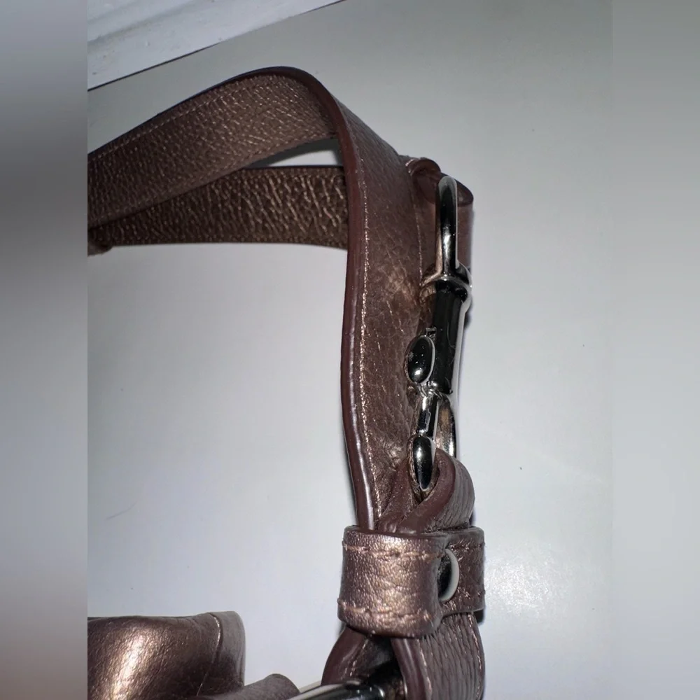 Vintage Coach North South Bronze Tote with Chain